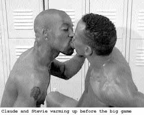 Clyde and Stevie warming up before the big game