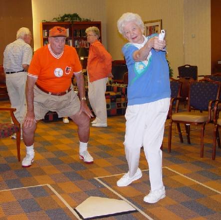 grandma playing wii