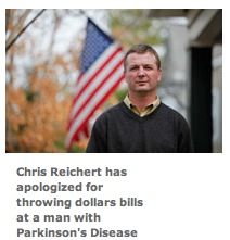 Tea Bagger Sissies: Man Who Heckled Pro-Health Care Protestor With Parkinsons Breaks Down Like A Little Biatch... Apologizes, Begs For Mercy, Says He's Scared [HT: Tacit]