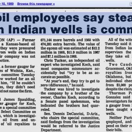 A Moment In Freemarket History: Koch Industries Achieves Maximal Efficiency By Stealing Oil From Native Americans