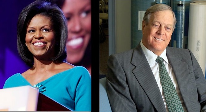 More Koch Sucking: Michelle Obama To Toast Billionaire Villain David Koch ... That $100 Million He Gave To Spruce Up The New York State Theater Sure Was A Great Investment