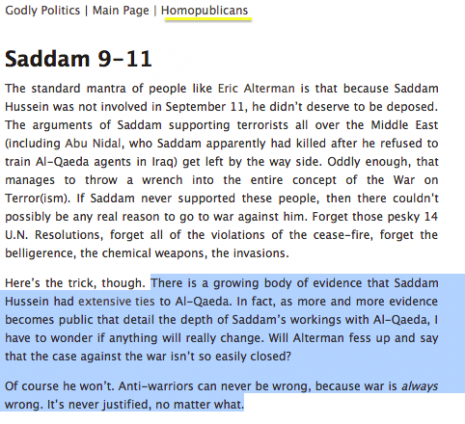 Foust Saddam 9-11 Screen Shot