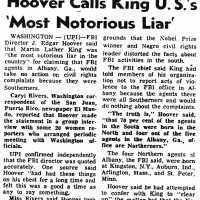 Painful Memory: FBI Director J. Edgar Hoover Called Martin Luther King "Most Notorious Liar In The Country" [HT: Robert]