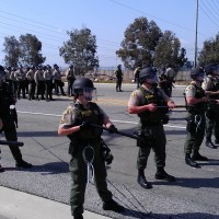 Exiled Alert! Yasha Levine At #Occupy Blockade Of Wal-Mart Distribution Center, Just Sent This Police-State Foto...