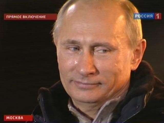 Putin Celebrates Victory Squirting "Tears Running Down His Cheeks" 