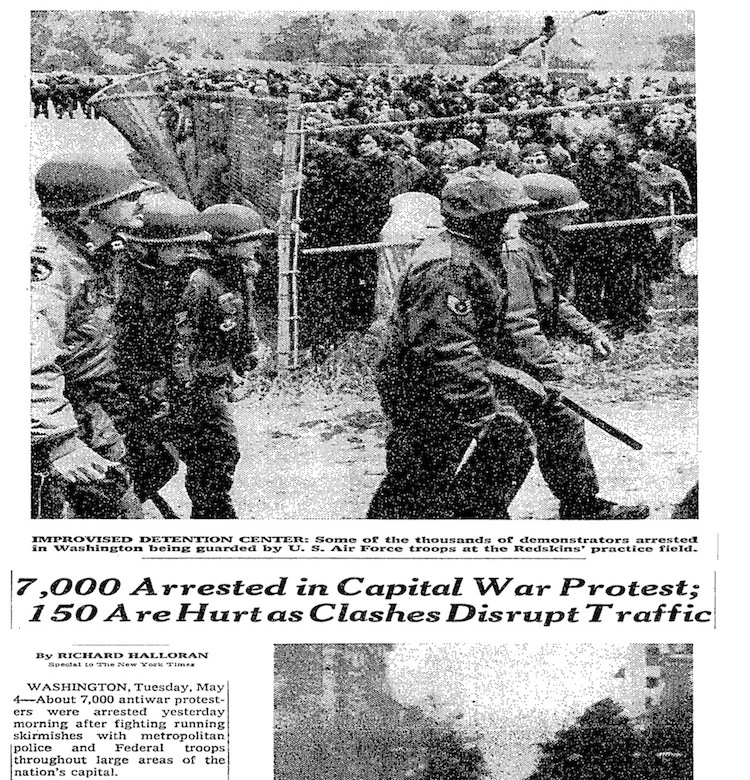 Recovered History: 7,000 May Day Protesters Herded Into D.C. Stadium Prison In 1971