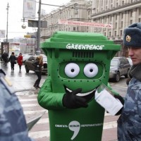 Moscow's Finest Stomp & Arrest Annoying Greenpeace Mascot